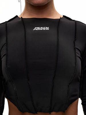 Рашгард для танців чорний crop з біфлексу