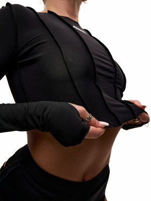 Рашгард для танців чорний crop з біфлексу