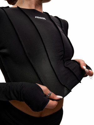 Рашгард для танців чорний crop з біфлексу