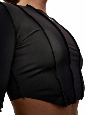 Рашгард для танців чорний crop з біфлексу