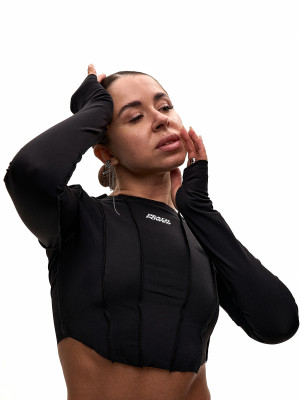 Рашгард для танців чорний crop з біфлексу