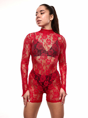 Червоний комбінезон для танців Peach Power