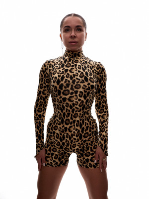 Леопардовий комбінезон для танців з віскози