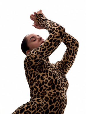 Леопардовий комбінезон для танців з віскози