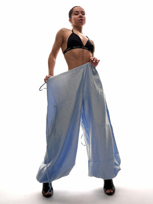 Блакитні штани для танців Kick оверсайз трансформери