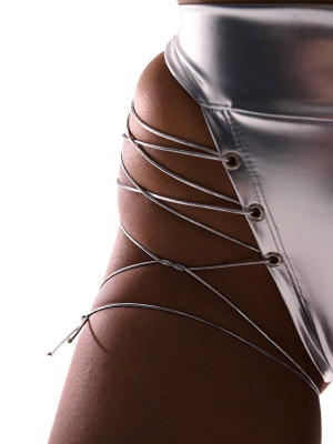 ШОРТИ SHIBARI / ЛАТЕКС / СРІБЛО