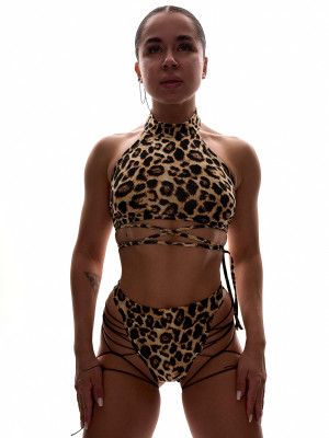 Леопардові шорти Shibari Wildcat з віскози для танців