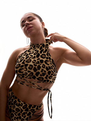 Топ леопардовий з віскози для танців